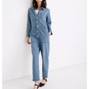 Madewell soft denim jumpsuit